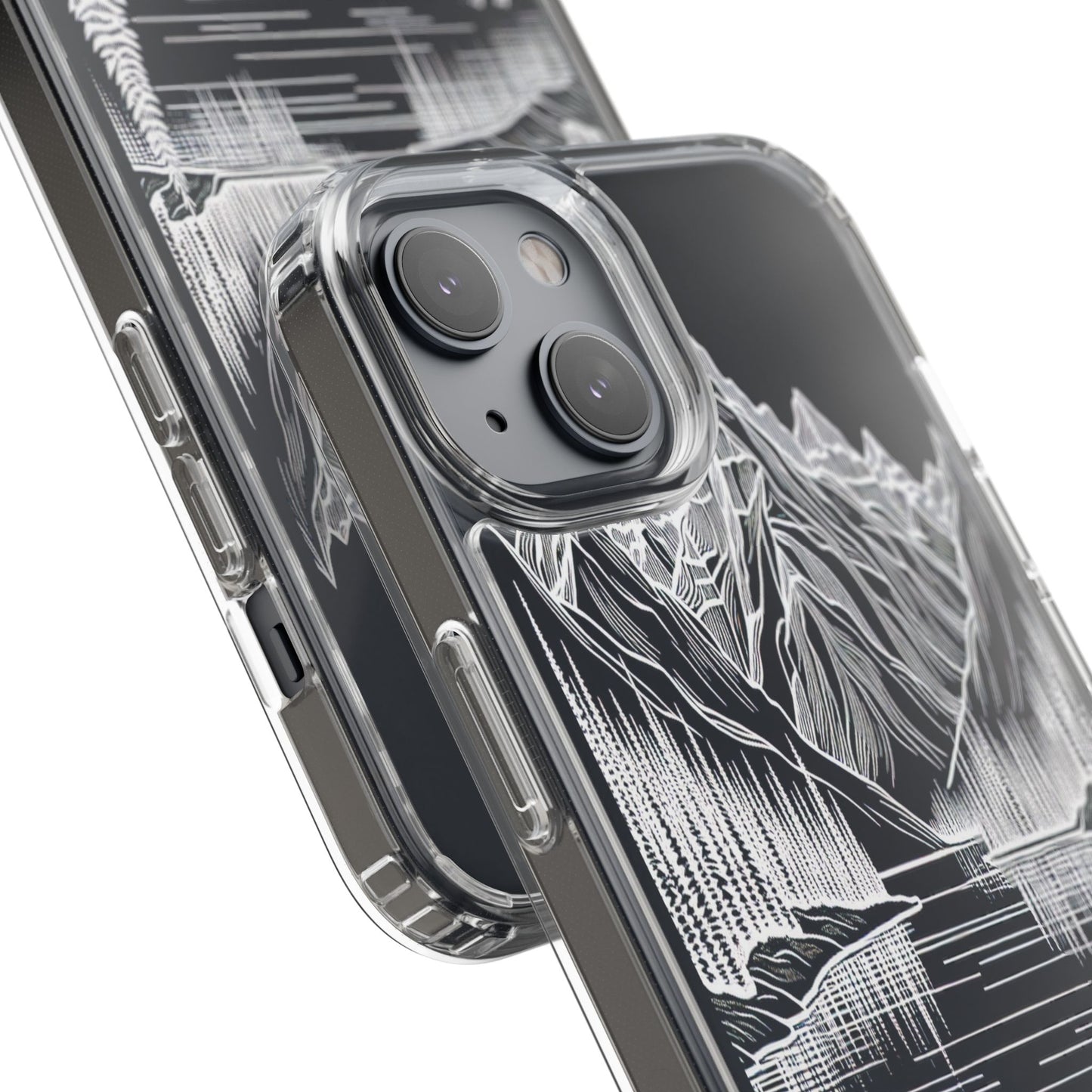 Transparent Majestic Peaks and Flora Iphone Case Compatible With Iphone 16 15 14 - Clear Phone Cover