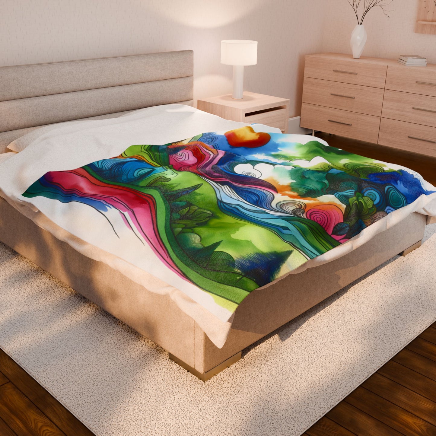 Flowing Hills and Vibrations - Plush Blanket