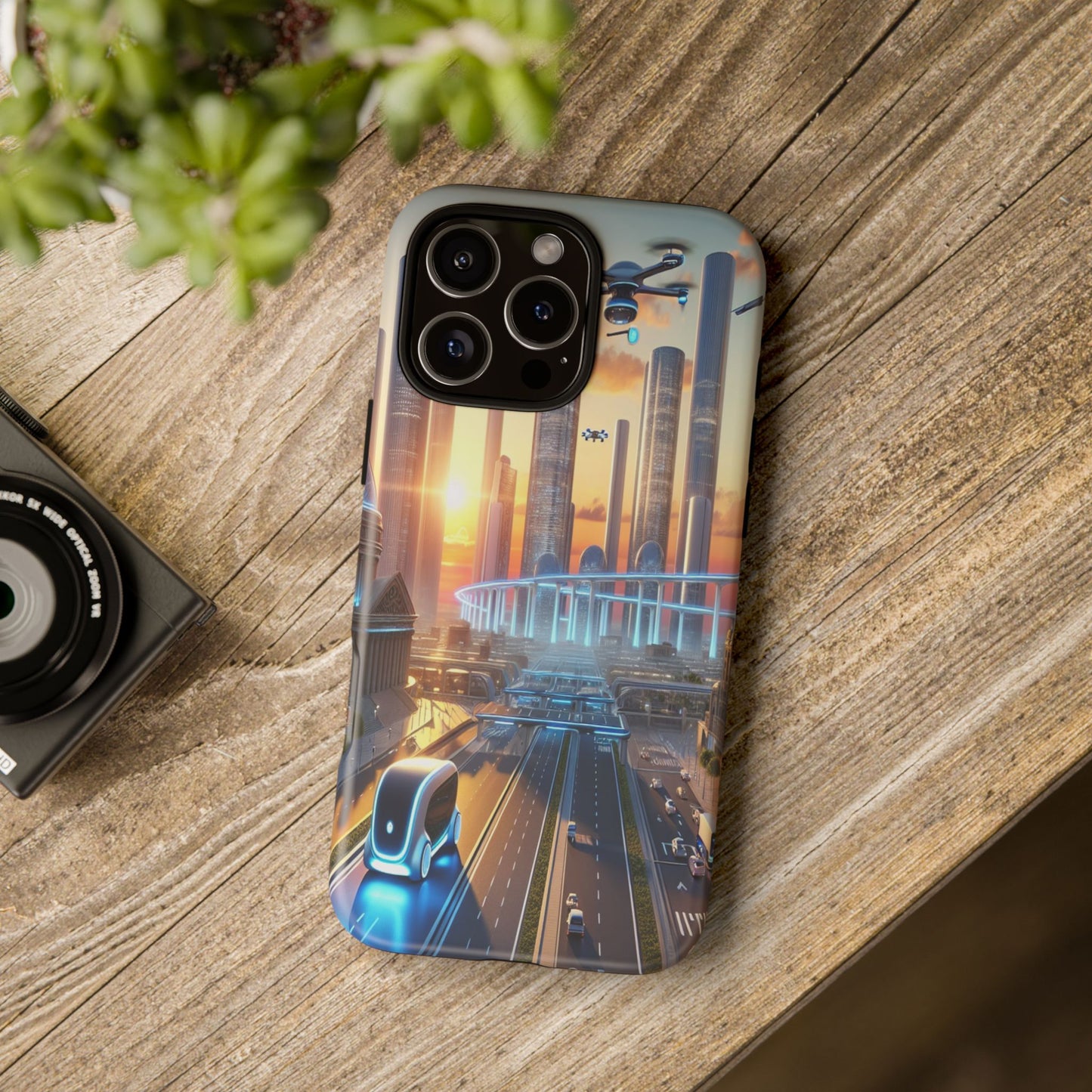 Futuristic Cityscape Unveiled - Phone Case