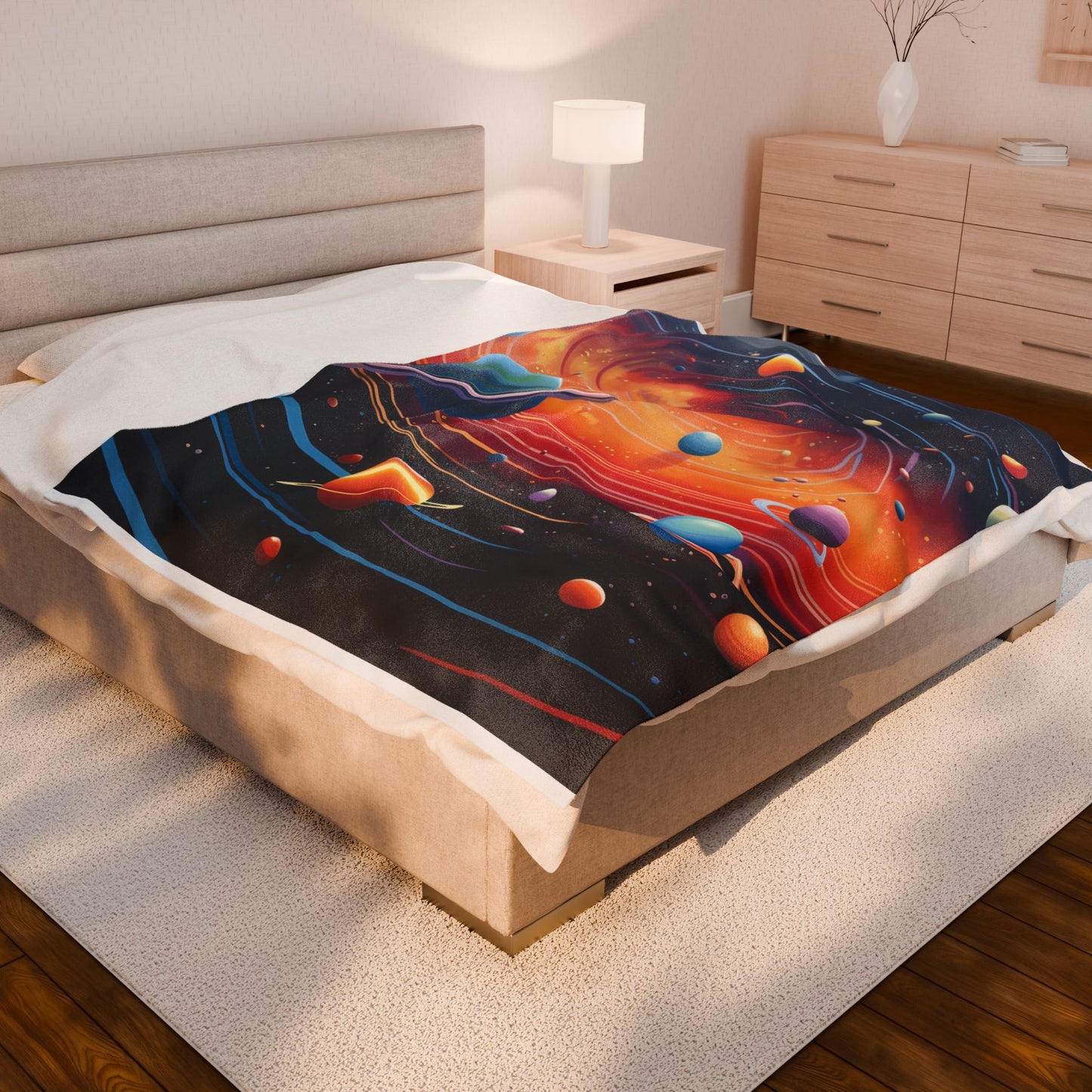 Celestial Orbits and Hues- Plush Blanket