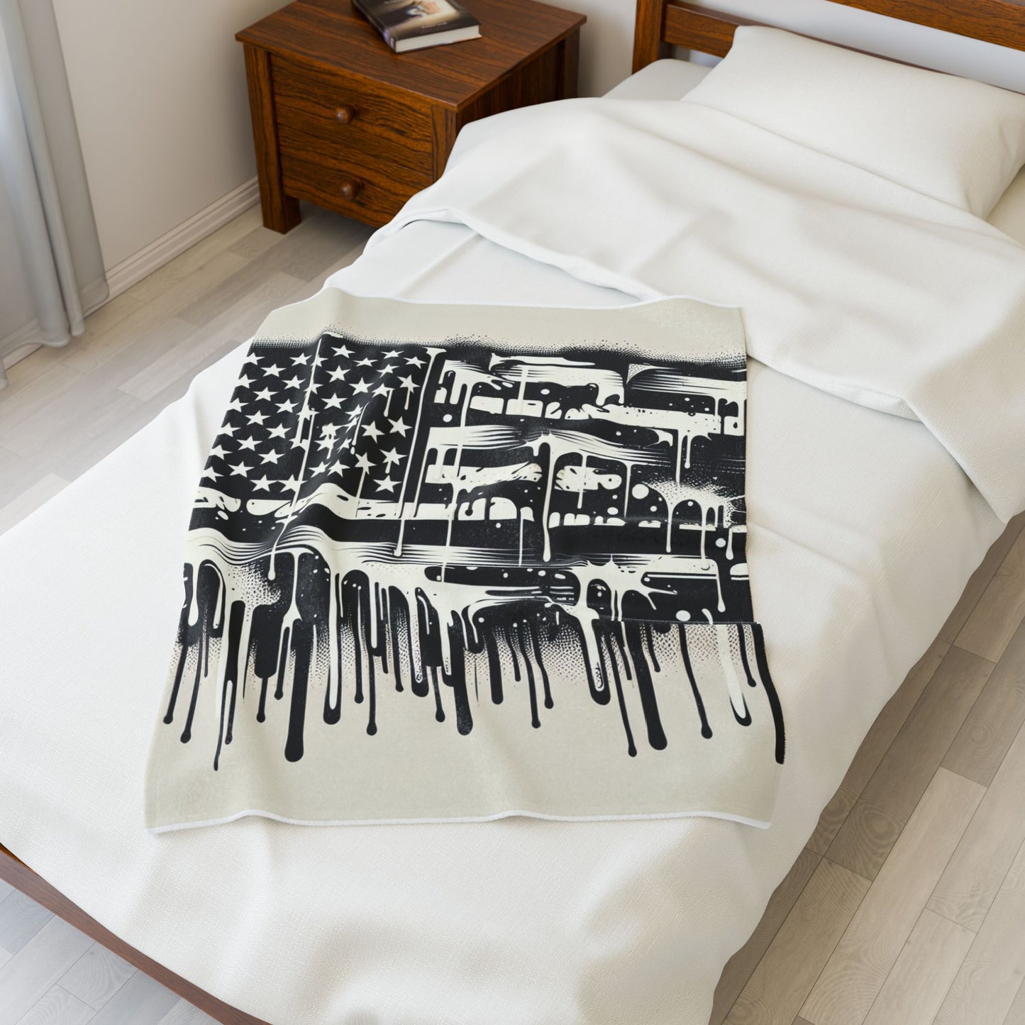 American Flag Melting Allegiance - Plush Blanket