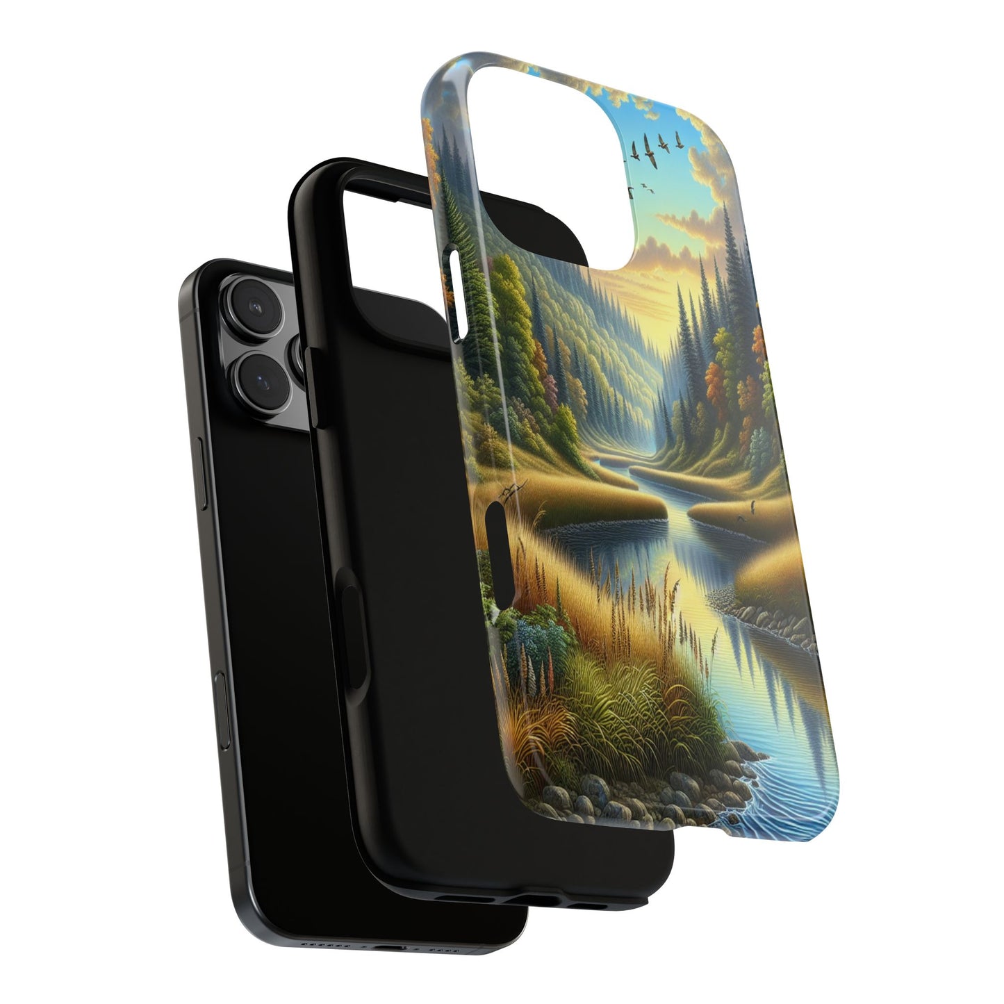 ProtectiveTranquil Riverside EscapeIphone Case Compatible With Iphone 16 15 14 - Phone Cover