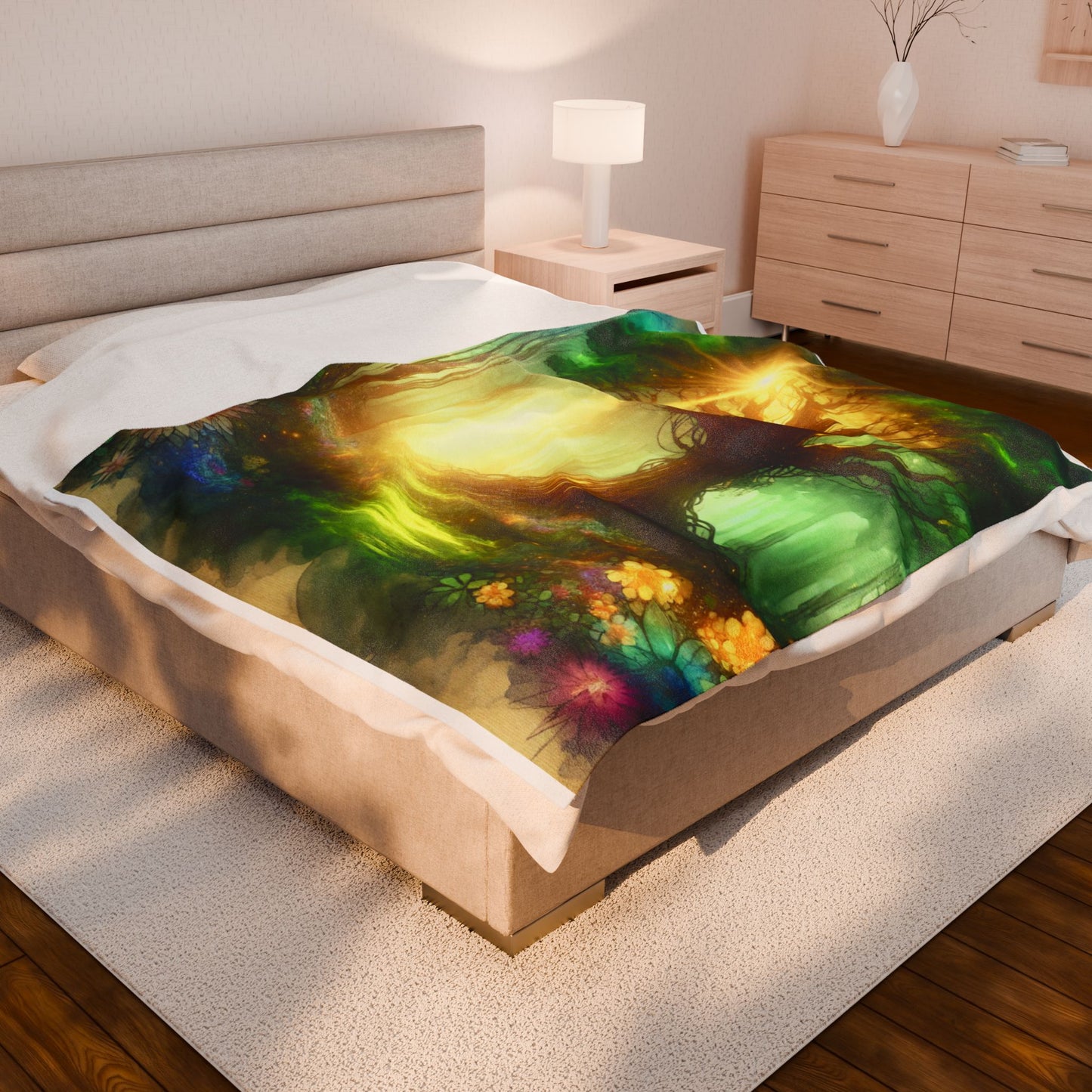 Enlightened Wilderness Gleam - Plush Blanket