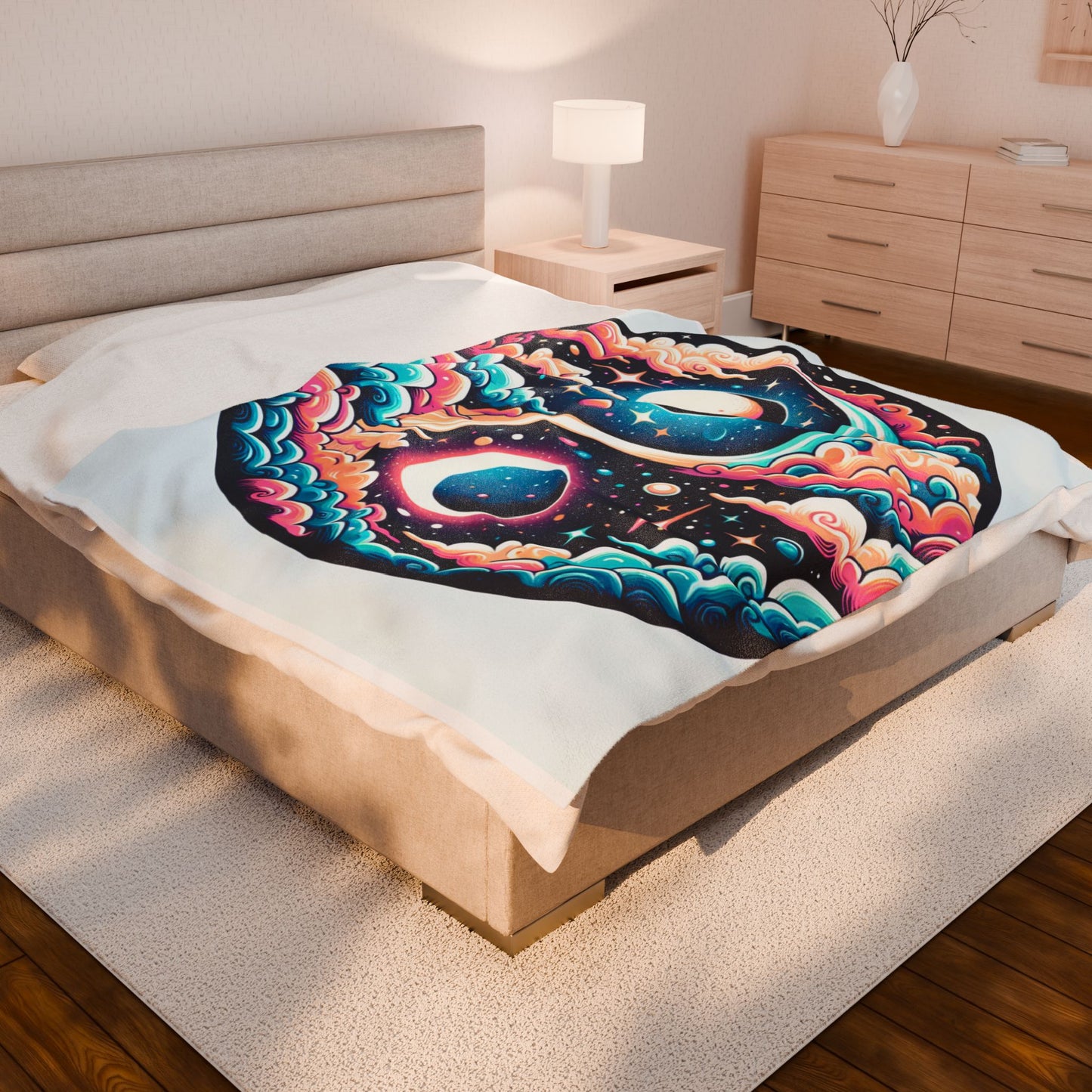 Cosmic Balance Unveiled - Plush Blanket