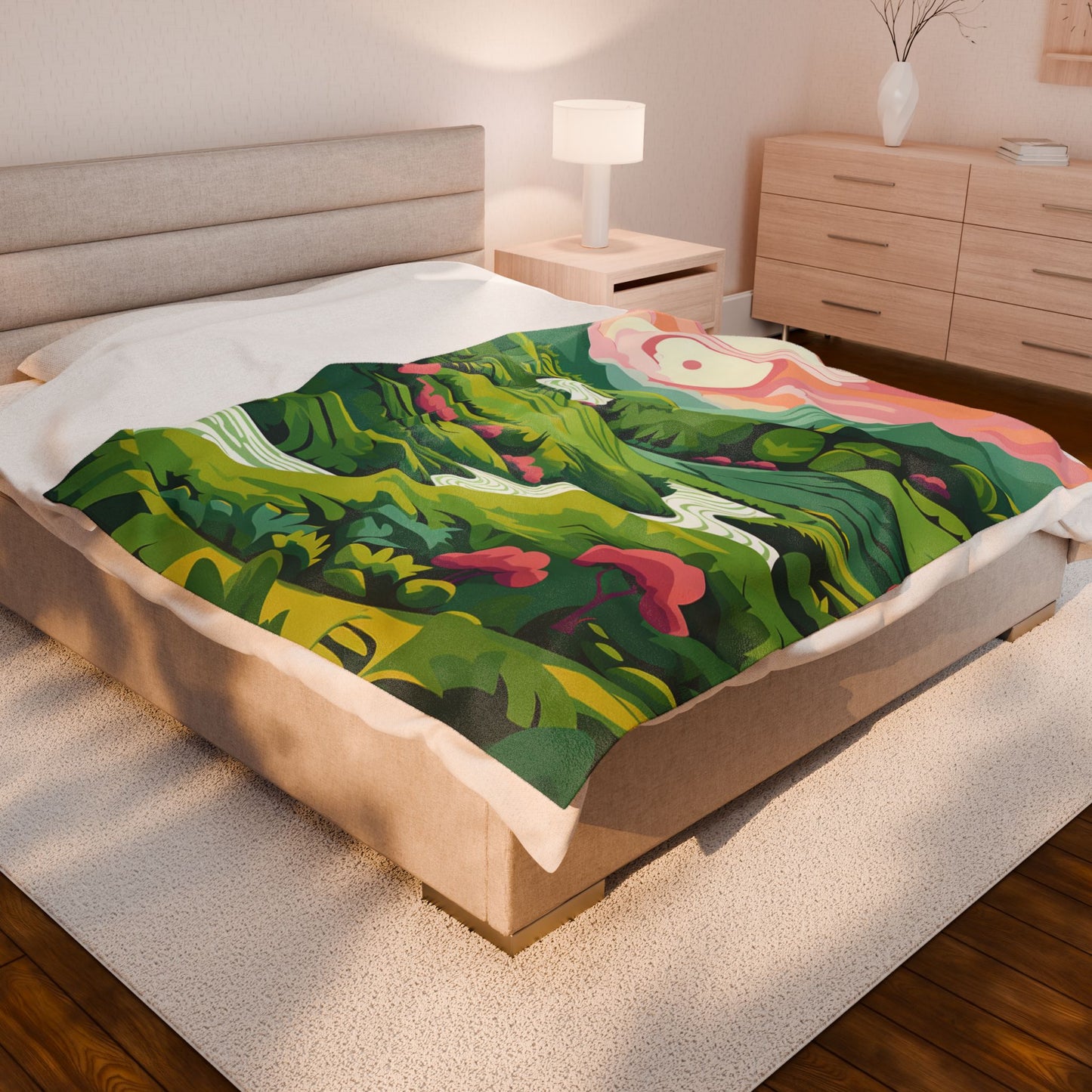 Enchanted Valley Sunset- Plush Blanket