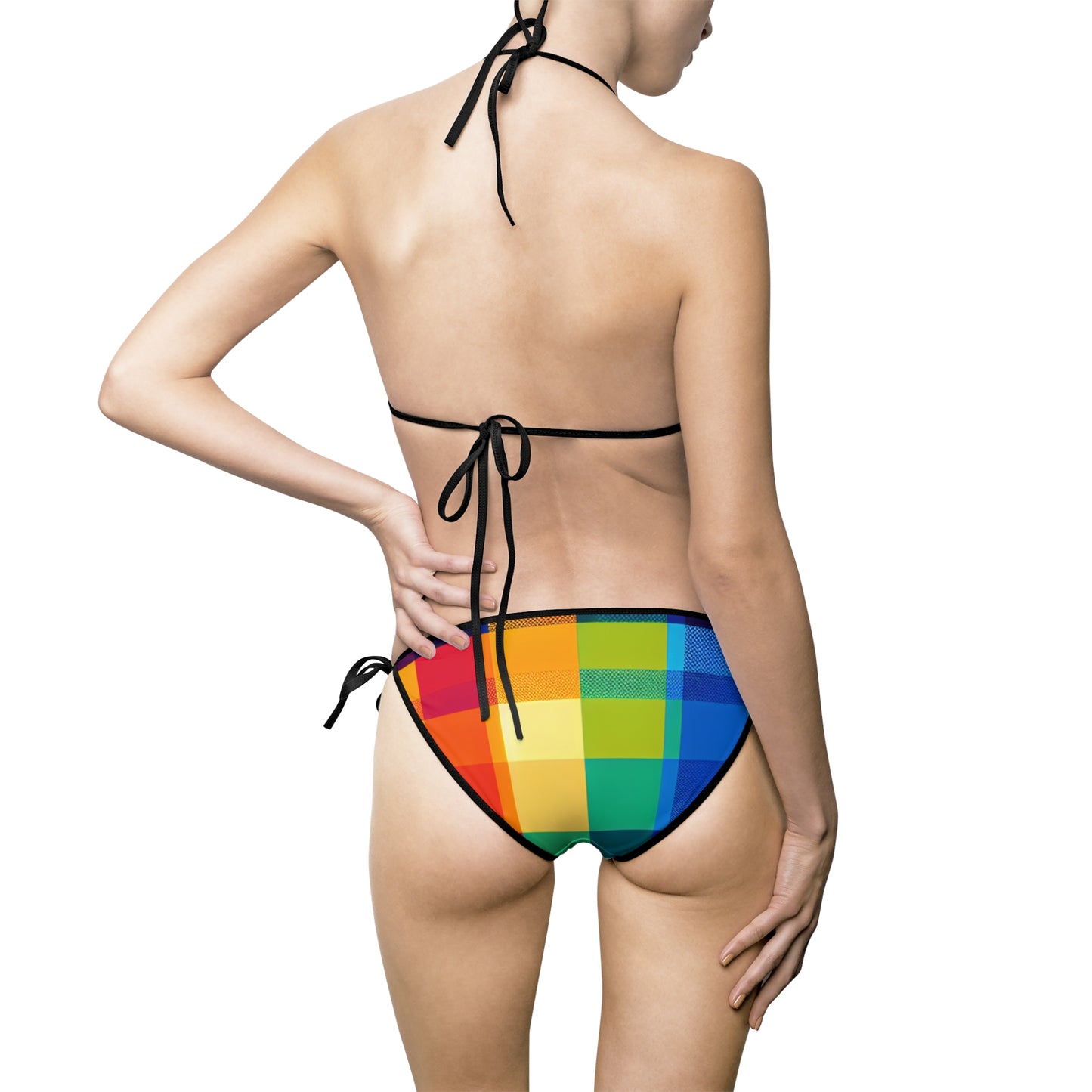 Women's Color Spectrum Grid Bikini Swimsuit