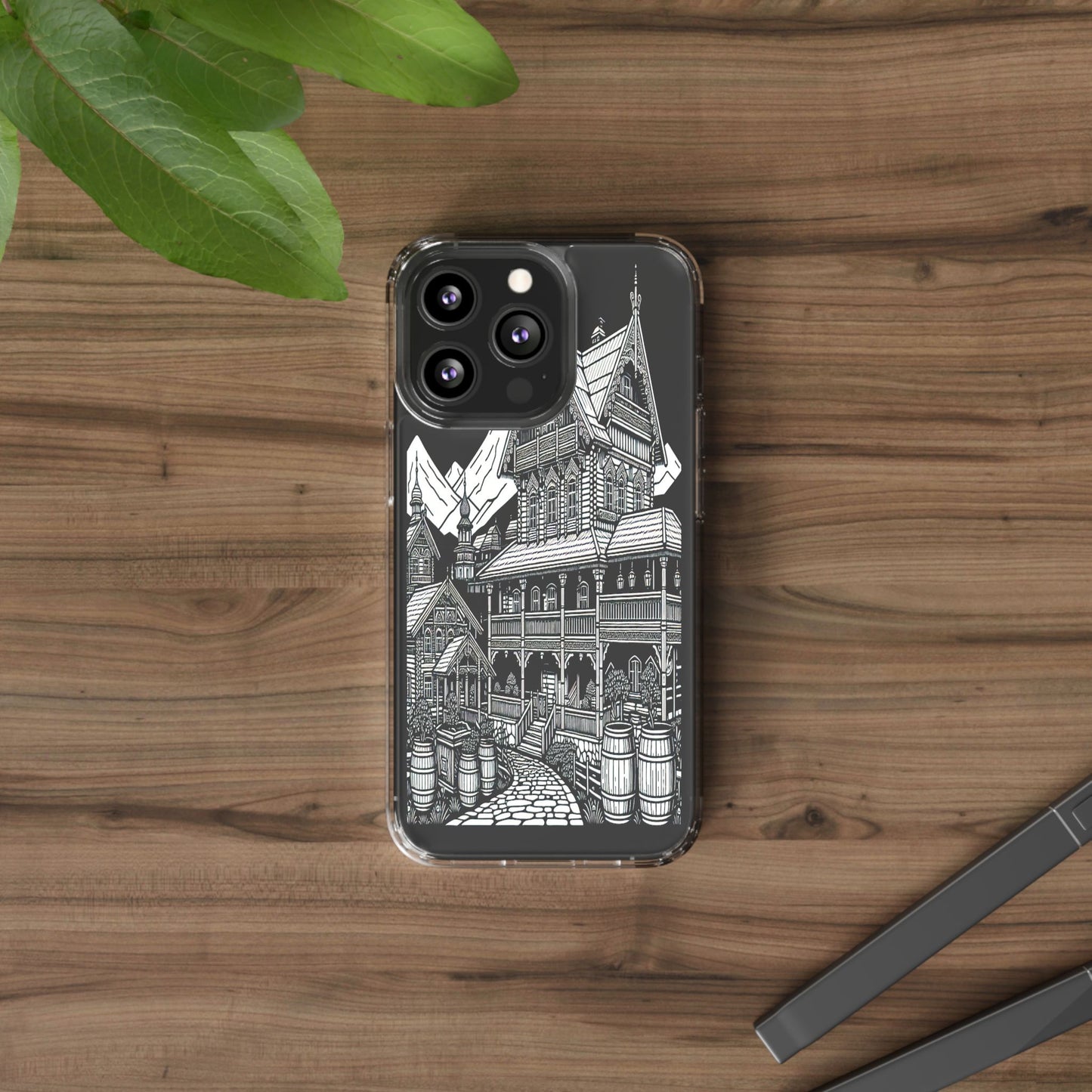 Transparent Rustic Alpine Retreat Iphone Case Compatible With Iphone 16 15 14 - Clear Phone Cover