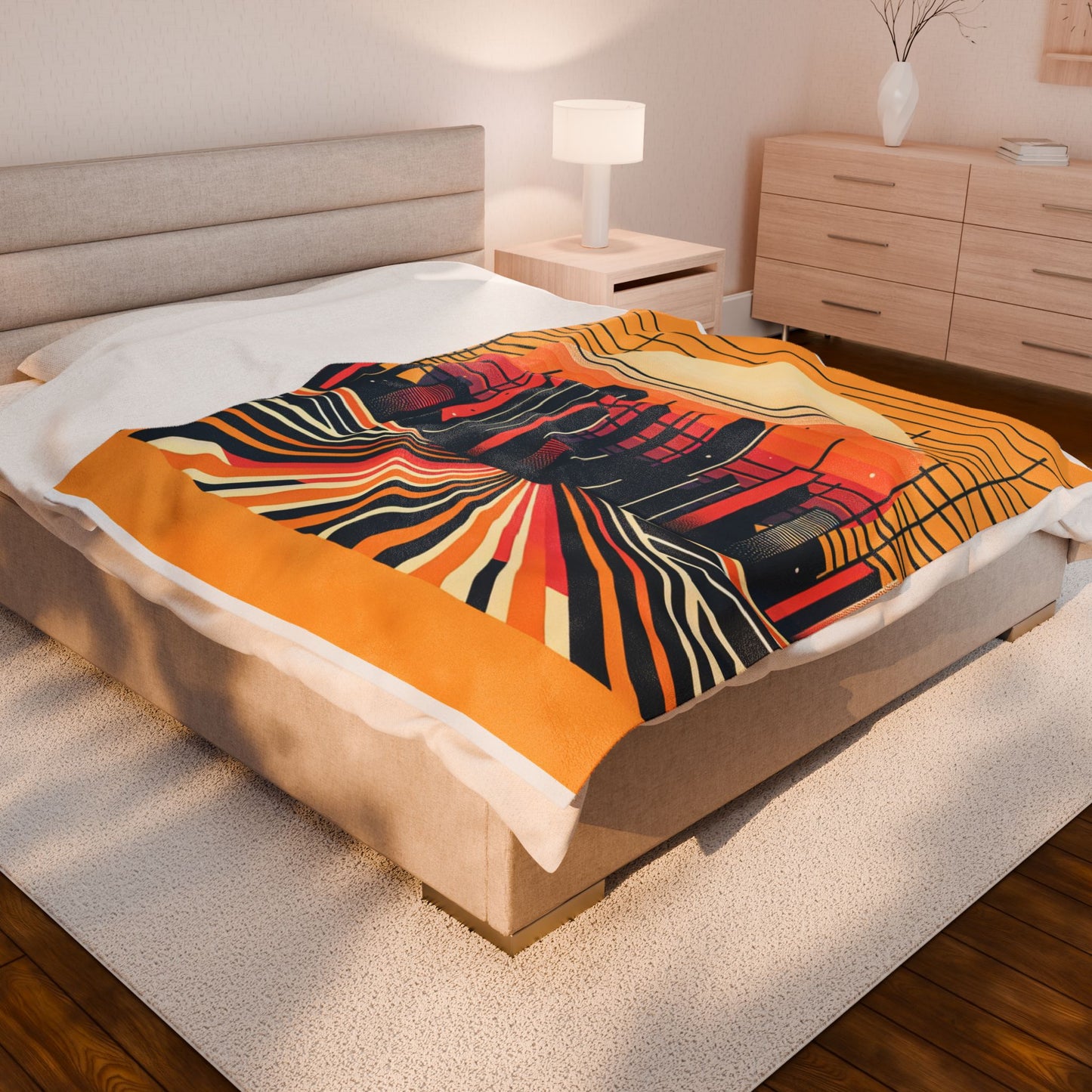 City Lines at Dawn - Plush Blanket