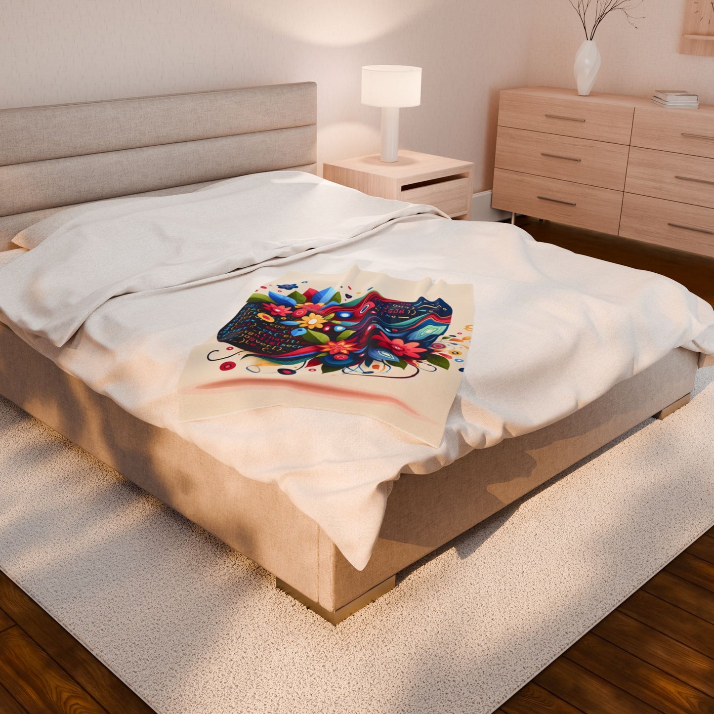 Digital Flora Fusion - Plush Blanket