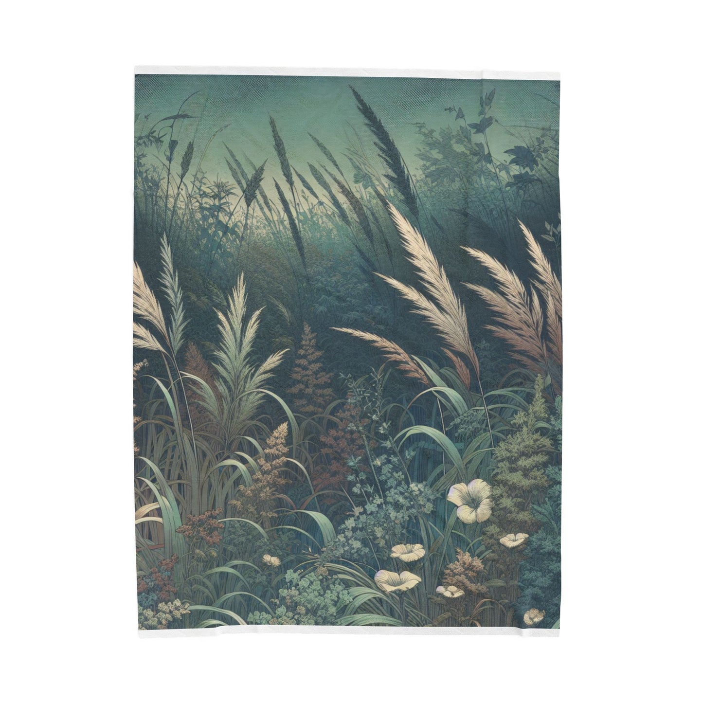 Nature's Symphony in the Meadow - Plush Blanket