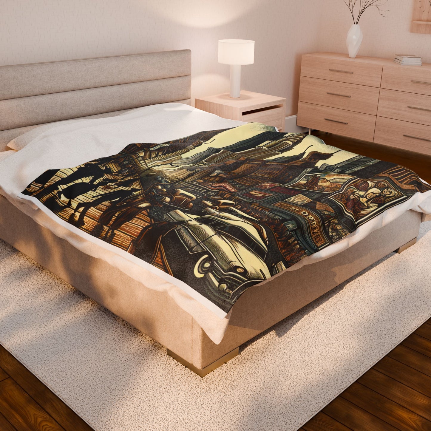 City Life Panorama - Plush Blanket