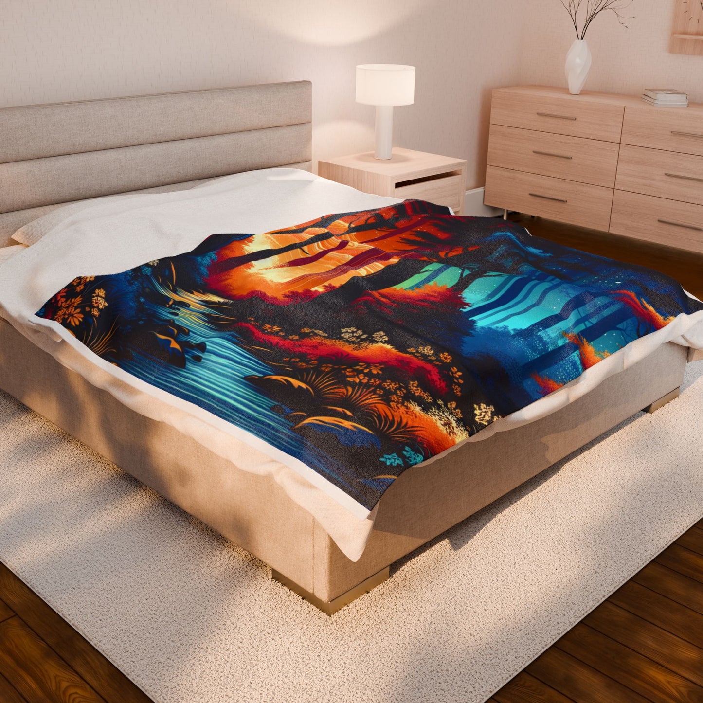 Enchanting Woodlands in Paint - Plush Blanket