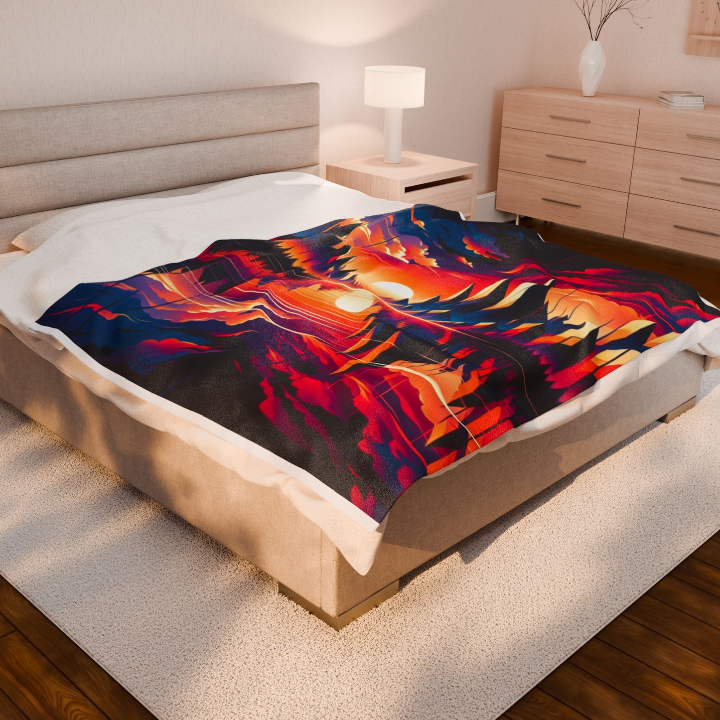 Radiance of the Painted Peaks - Plush Blanket