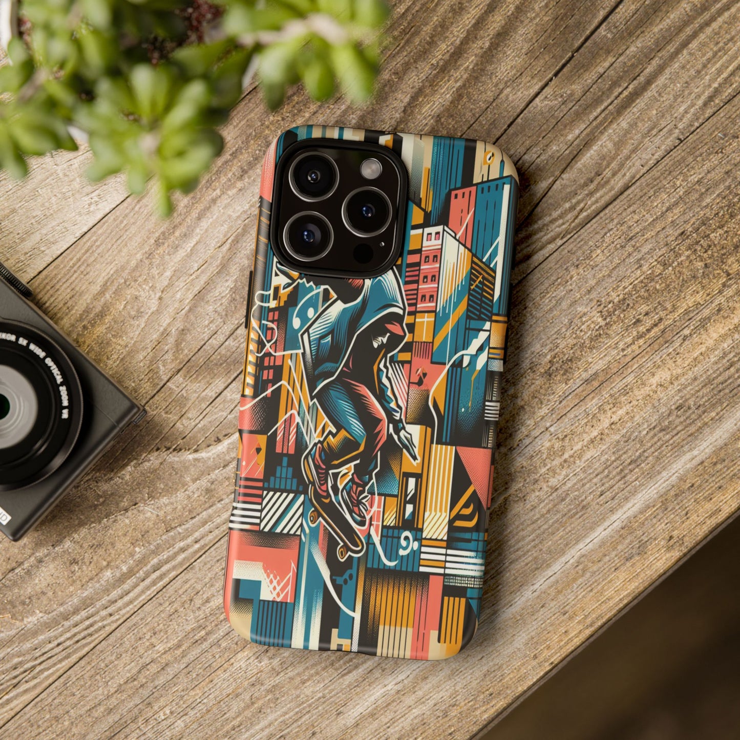 Skater in the Cityscape - Phone Case