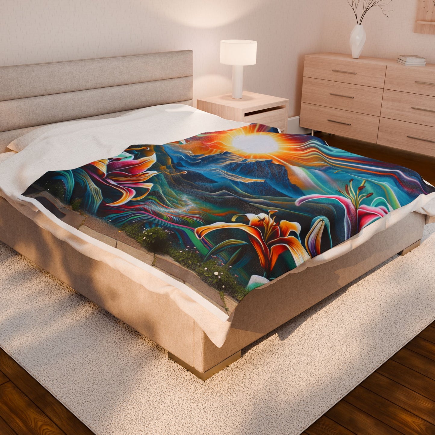 Radiance in a Floral Vista - Plush Blanket