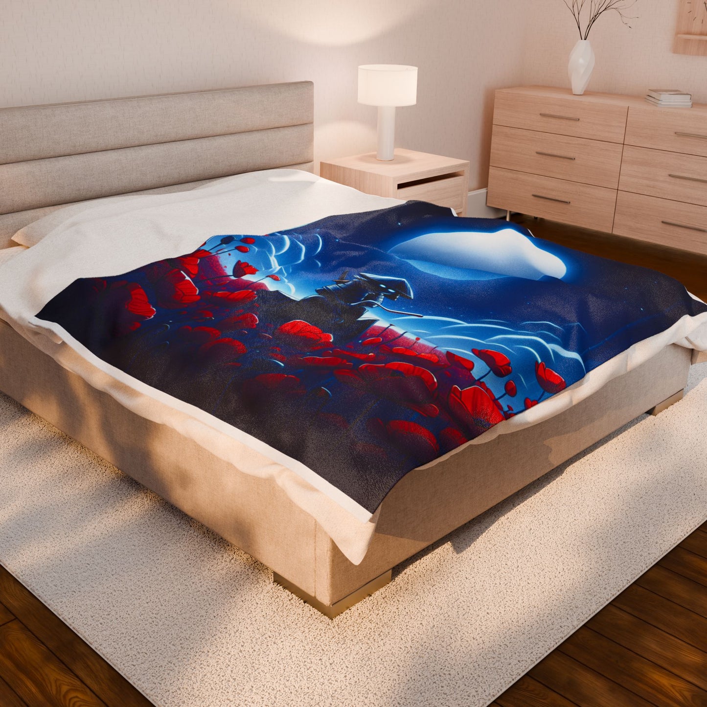 Samurai in the Night Garden - Plush Blanket