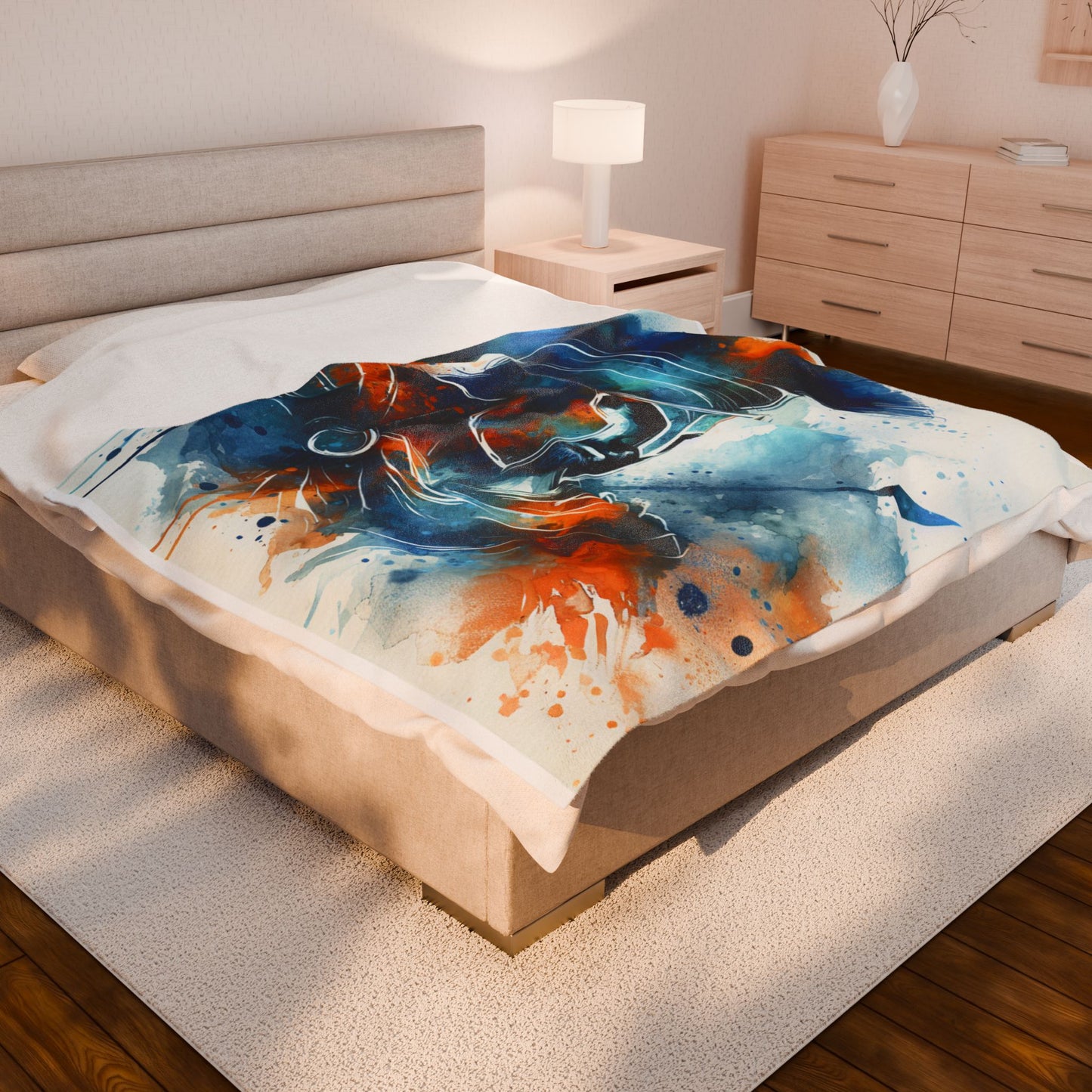 Warrior's Resolve in Brushstrokes - Plush Blanket