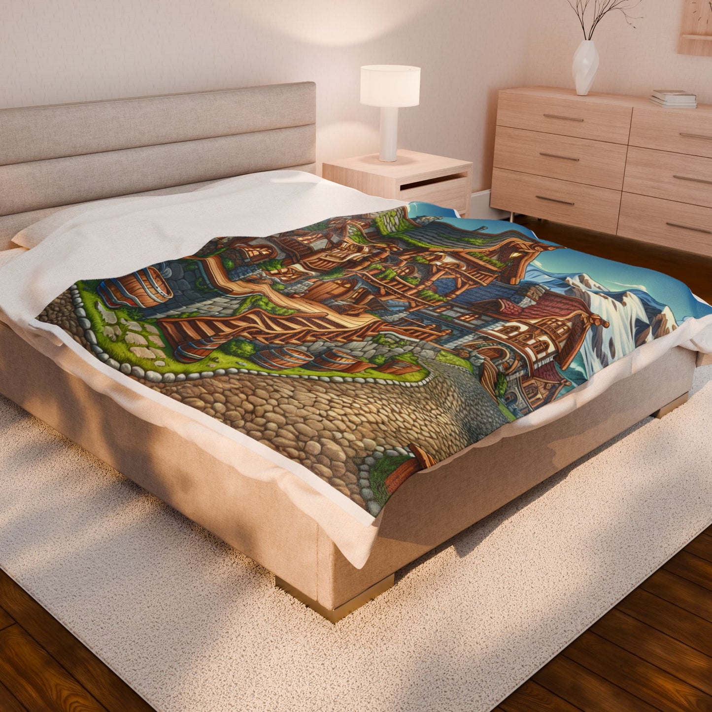 Alpine Hamlet Charm- Plush Blanket