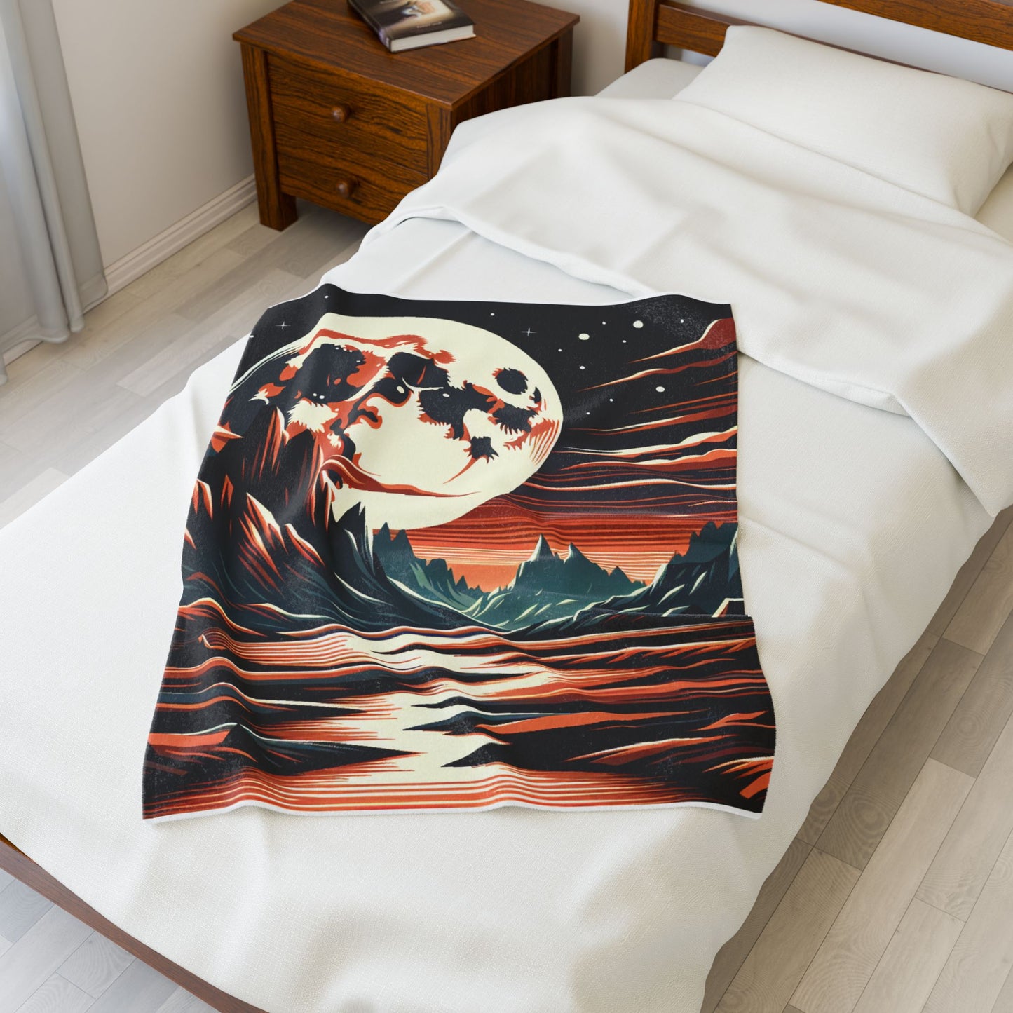 Lunar Landscape Reflections - Plush Blanket