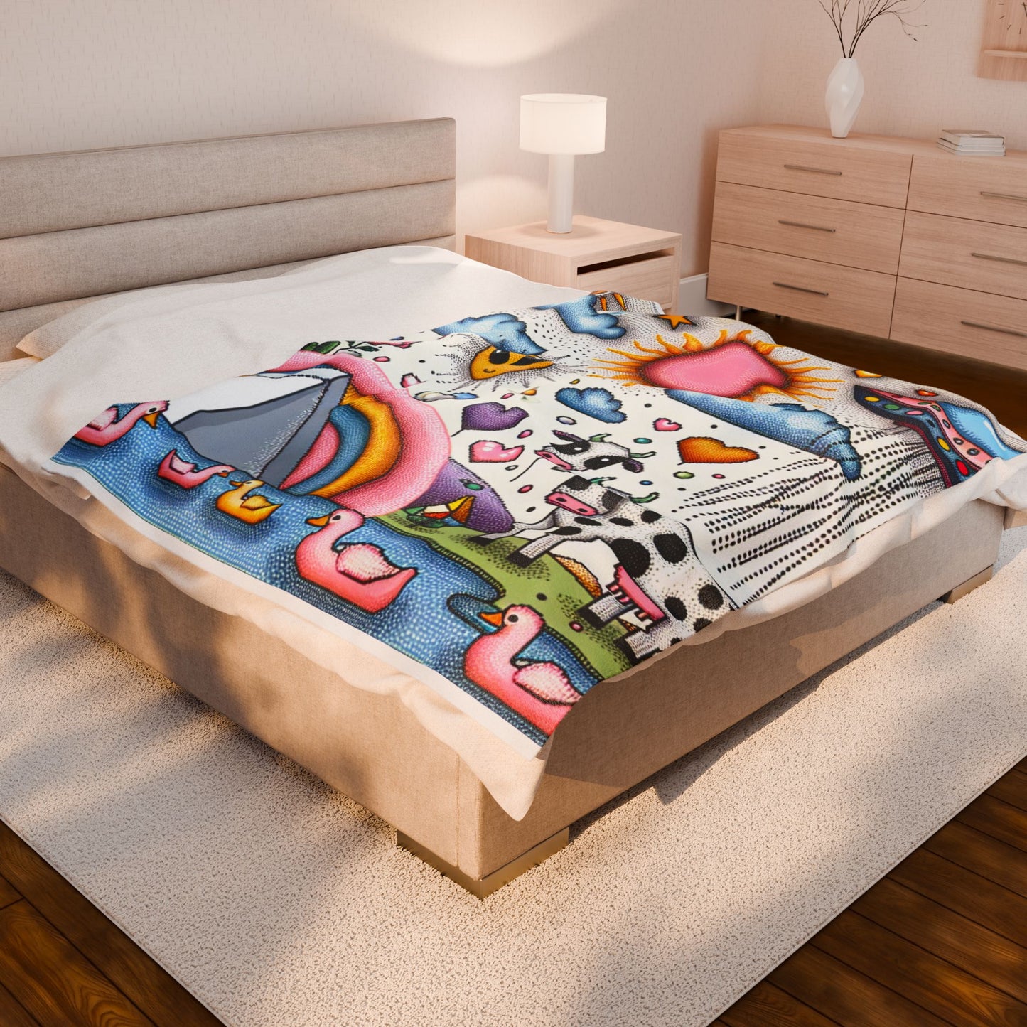 Whimsical Wonderland Scene - Plush Blanket