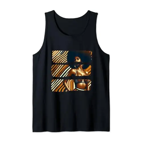Afro Radiance: Bold Melanated Vintage Vibes Tank Top