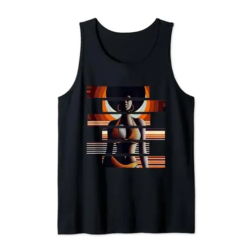 Afro Radiance: Vibrant Melanin Retro Vibes Tank Top