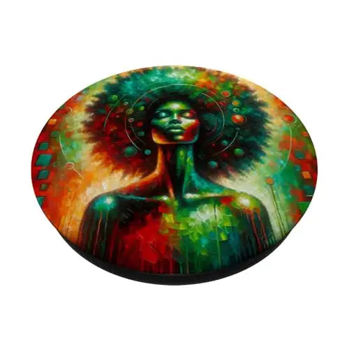 Afrocentric Cosmic Crown of Resilience PopSockets Swappable