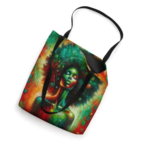 Afrocentric Cosmic Crown of Resilience Tote Bag Apparel