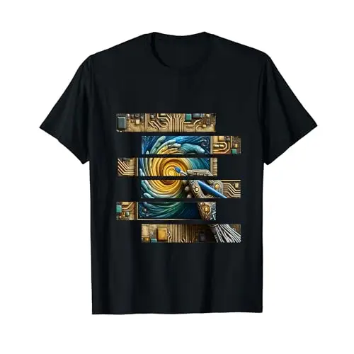 AI Artistry: Robotic Hand Painting Processor Spiral T Shirt