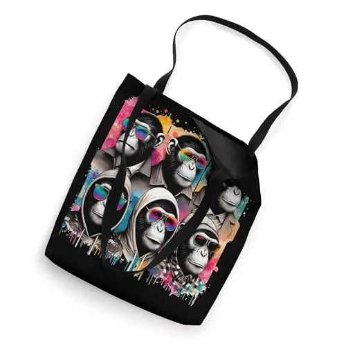 Ape Primate Posse: Urban Monkey Groove Collective Tote Bag