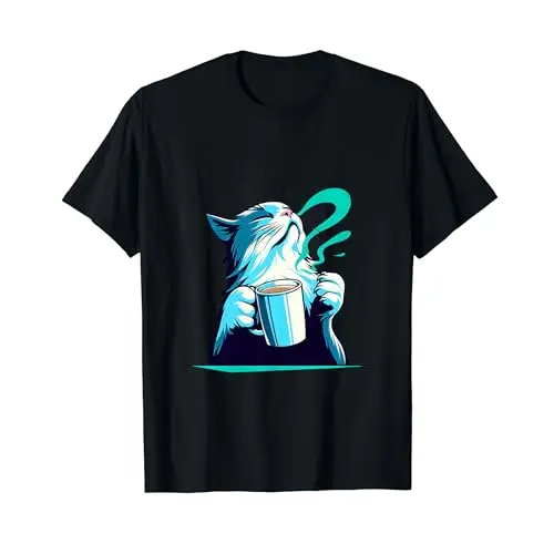 Aromatic Bliss: Coffee Cat Enjoying the Moment T Shirt