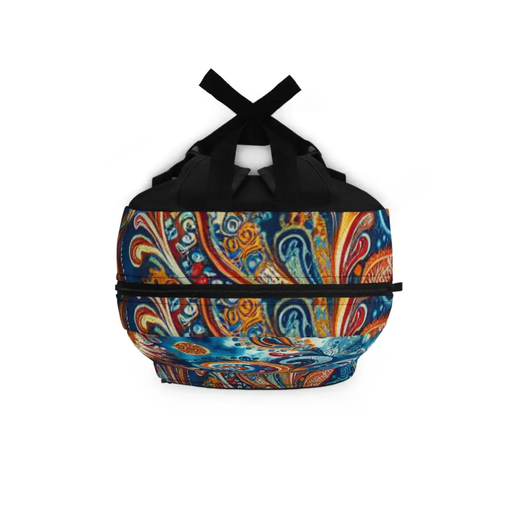 Azure Whorls and Orange Splendor Backpack One size Bags