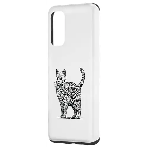 Black and White Tribal Pattern Cat Standing on Hind Legs