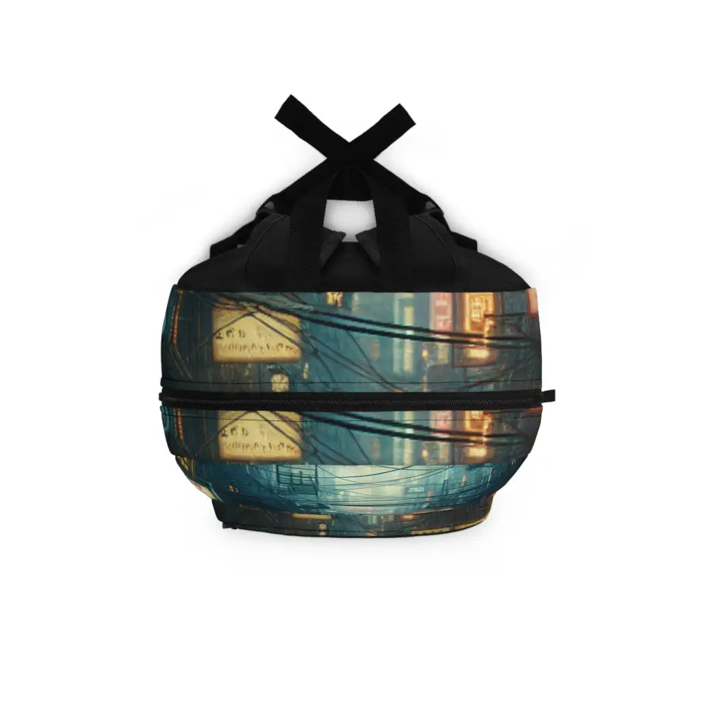 Bustling Alleyway at Night Backpack One size Bags