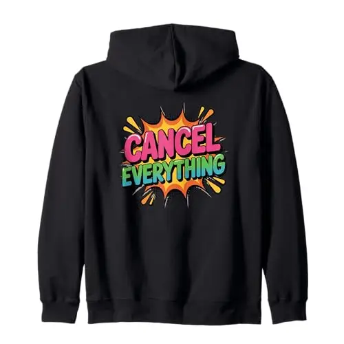 Cancel Everything – Comic Explosion Design Zip Hoodie