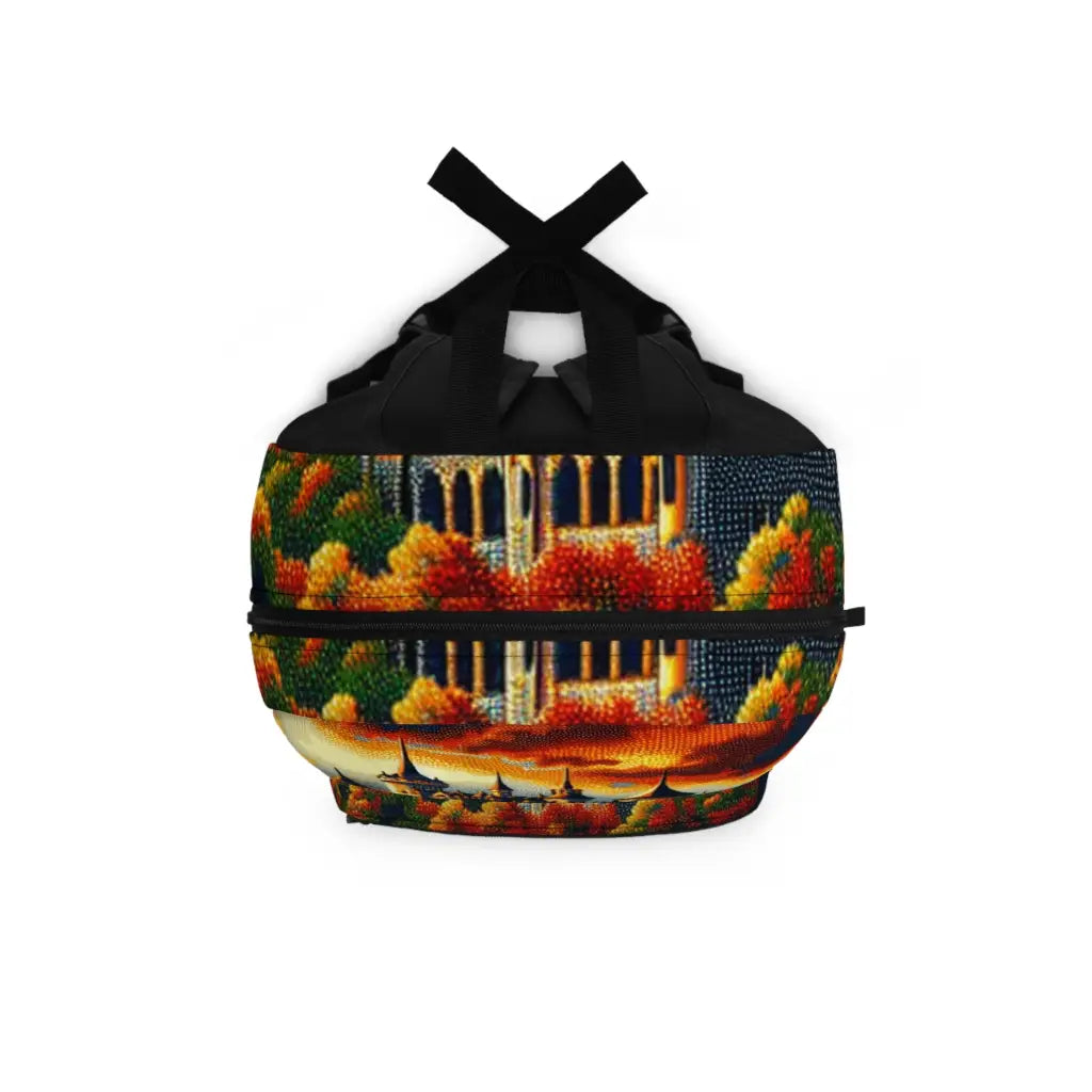 Castle by the Lake in Fiery Shades Backpack One size Bags