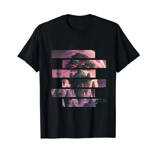 Celestial Sanctuary: Floating Zen Haven T Shirt Apparel