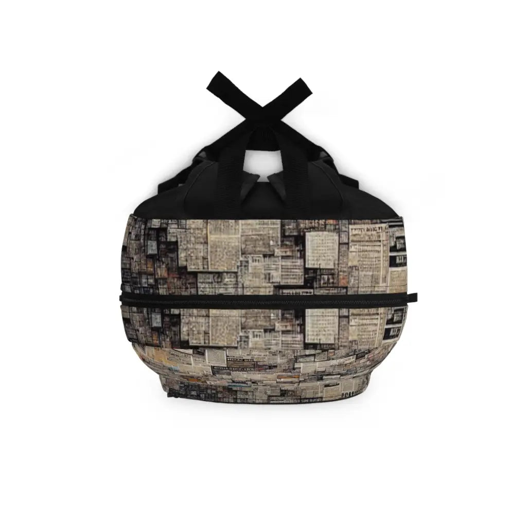 Collage of Headlines and Text Fragments Backpack One size
