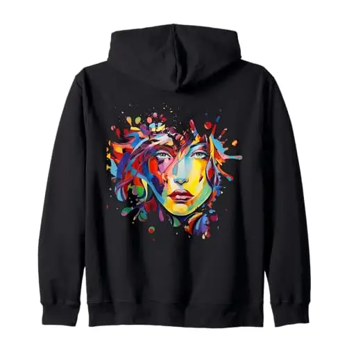 Colorburst Muse: Spectrum of Emotion Zip Hoodie Apparel