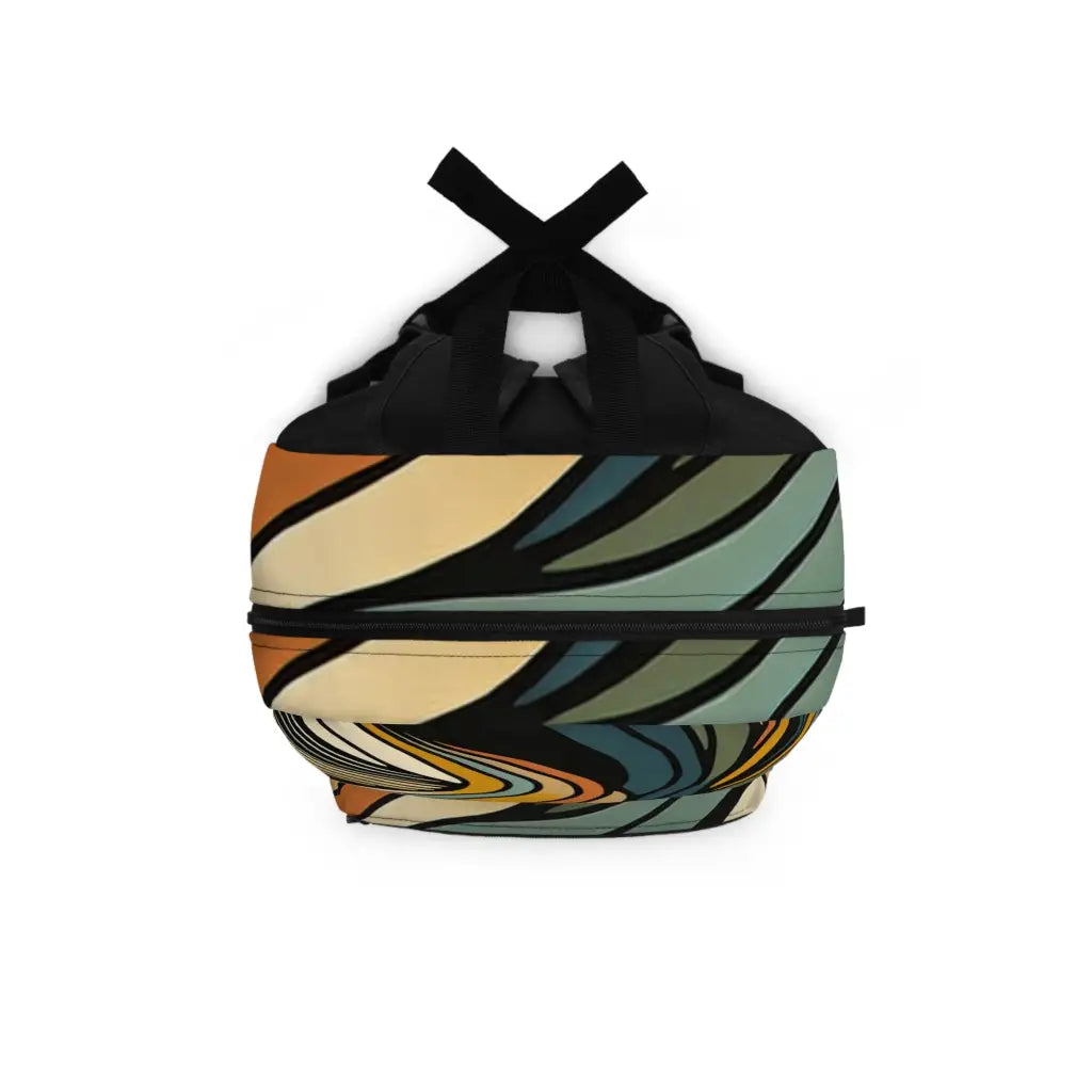Curved Illusion in Earth Tones Backpack One size Bags