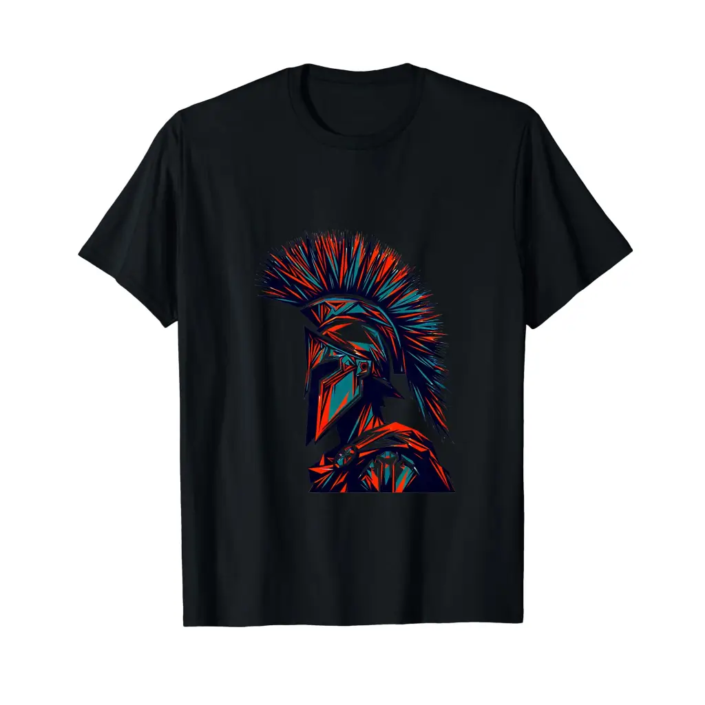 Dynamic Spartan Warrior Side Profile T Shirt Apparel