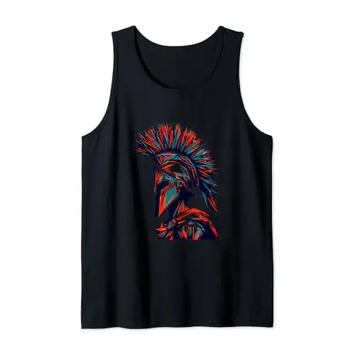 Dynamic Spartan Warrior Side Profile Tank Top Apparel