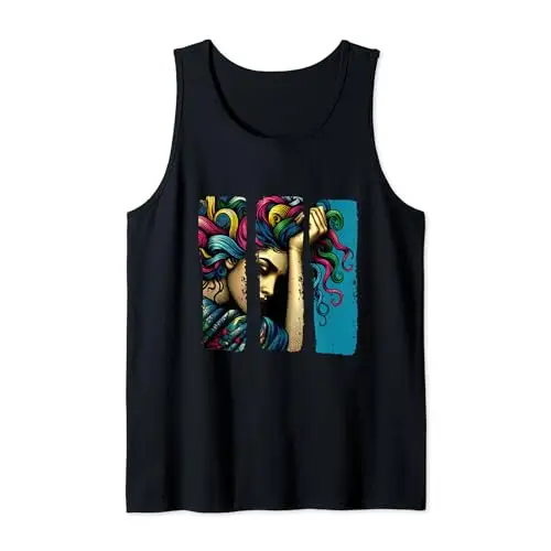 Echoes of Emotion: Vibrant Colorful Contemplation Tank Top