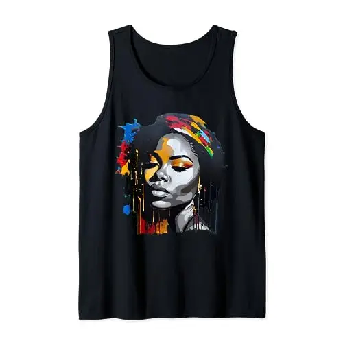 Elegance Unveiled: A Black Woman’s Face of Empowerment Tank