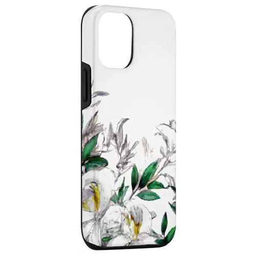 Elegant White Flowers: Striking Floral Artwork Case (iPhone