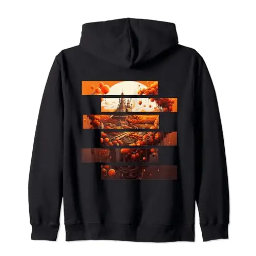 Enchanted Castle Collage: Day and Night Splendor Zip Hoodie
