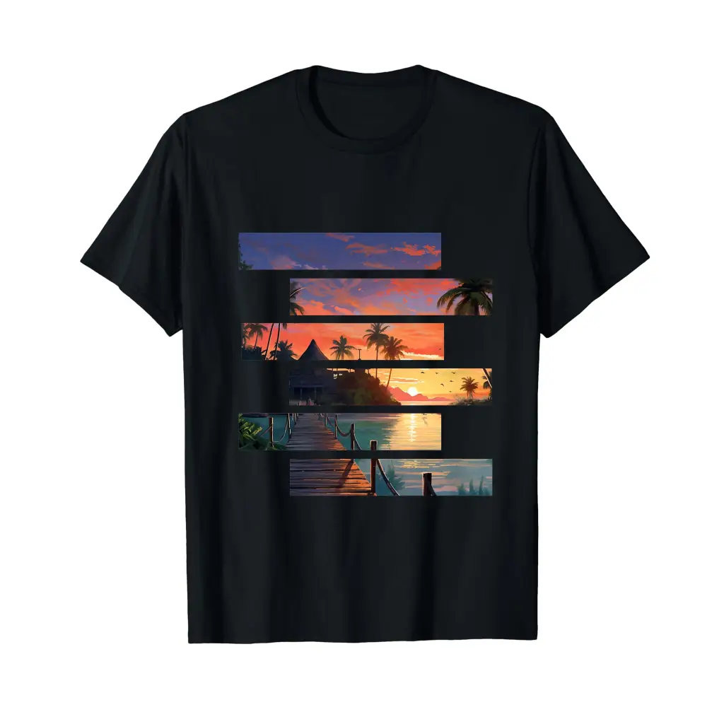 Evening Bliss Tropical Sunset Escape T Shirt Apparel