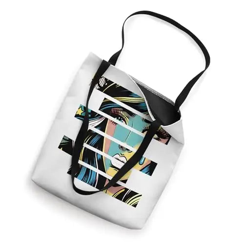 Fragmented Pop: Tearful Expression Tote Bag Apparel