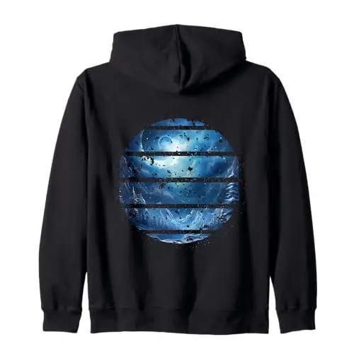 Frozen Horizon: Shattered Serenity Zip Hoodie Apparel