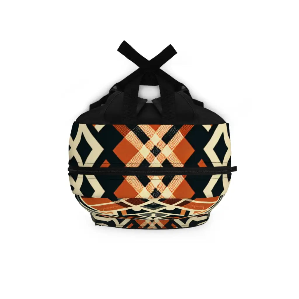 Geometric Fusion Woven Design Backpack One size Bags